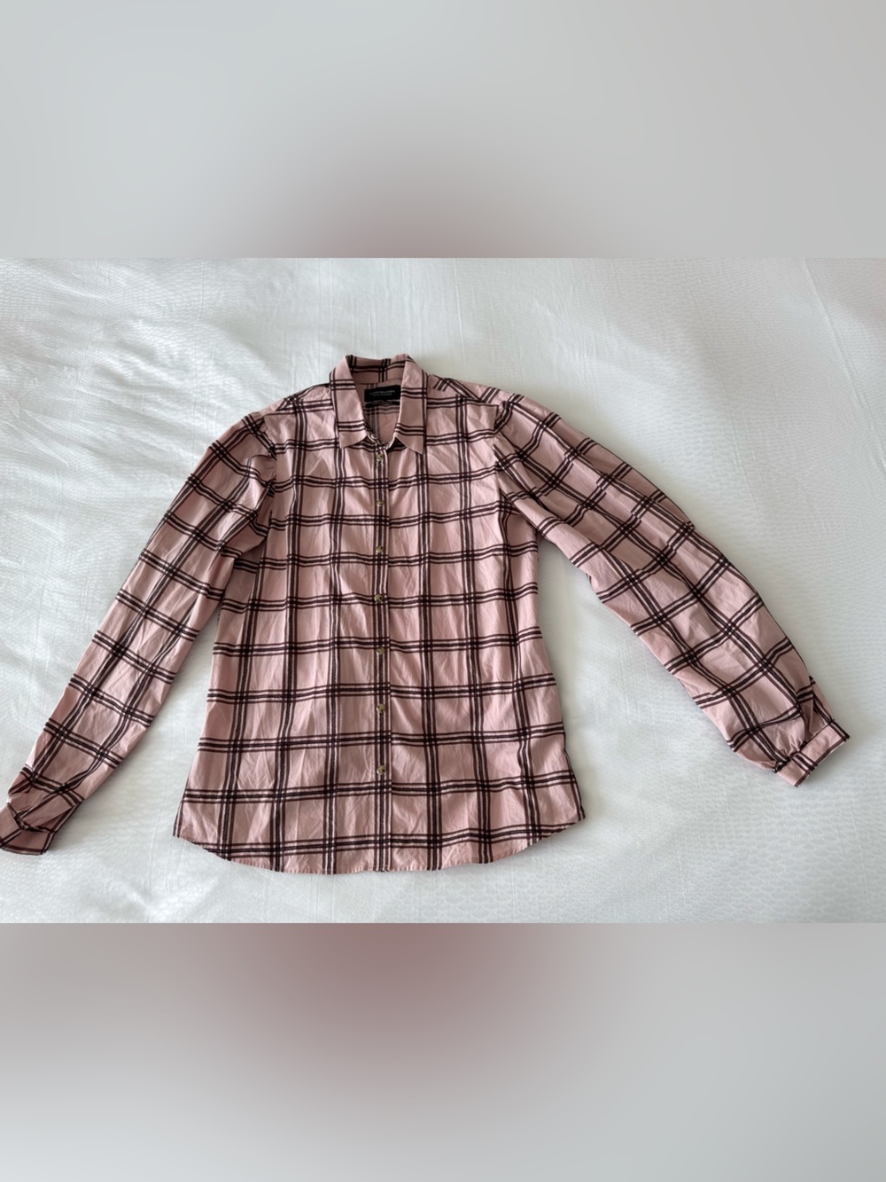 Scotch & Soda Pink Purple Plaid Striped Button-Up Shirt Medium